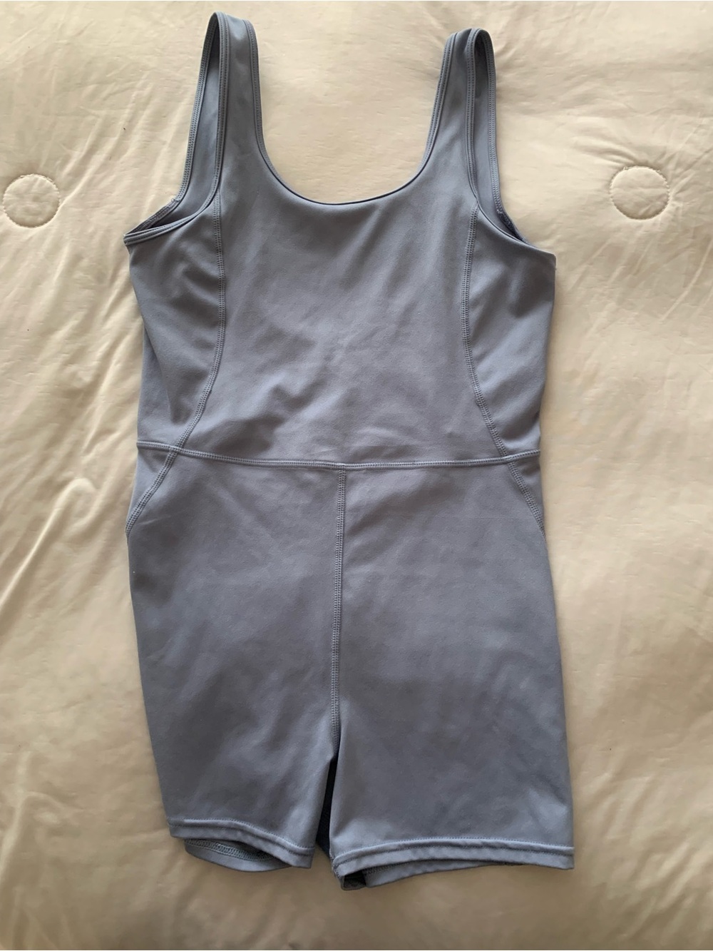 Sleeveless Women's Bodysuit Short Romper in Light Gray
